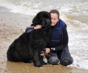 It's not all about showing ... it's about getting a cuddle from Mum on the beach!